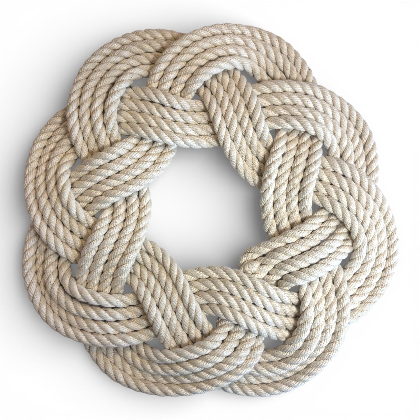 Classic Turk's Head Rope Wreath | Cotton | Coastal Artisan Decor