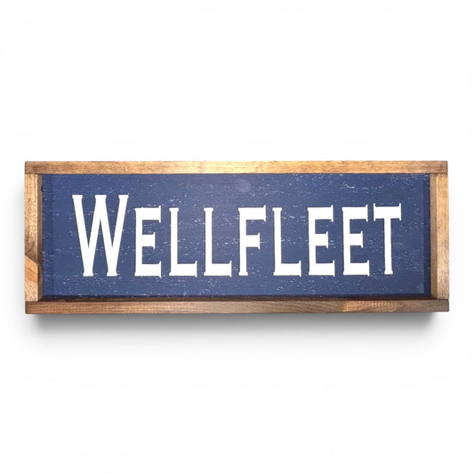 Wellfleet Hand-Painted Wooden Sign | Coastal Artisan Decor