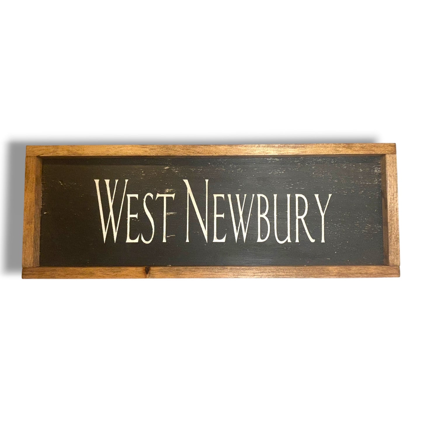 West Newbury Hand-Painted Wooden Sign | Coastal Artisan Decor