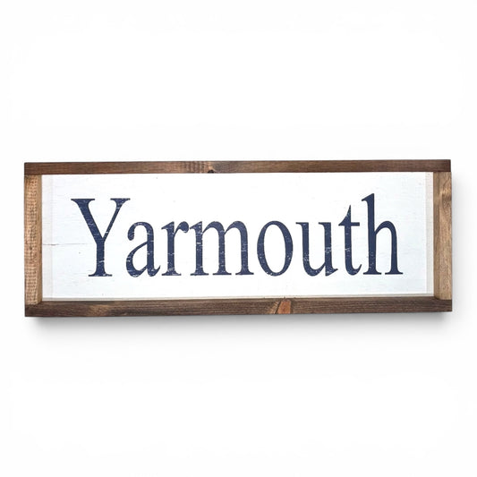 Yarmouth Hand-Painted Wooden Sign | Coastal Artisan Decor