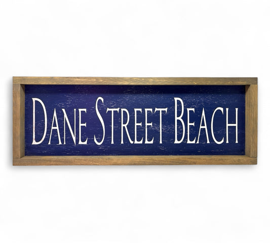 Dane Street Beach Hand-Painted Wooden Sign