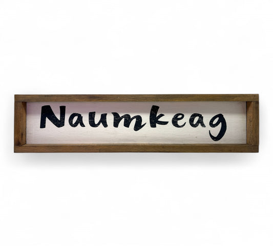 Naumkeag Hand-Painted Wooden Sign, Slim