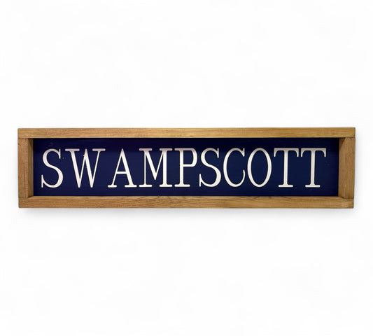 Swampscott Hand-Painted Wooden Sign, Slim