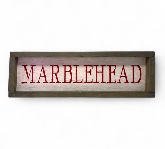 Marblehead Hand-Painted Wooden Sign, Slim