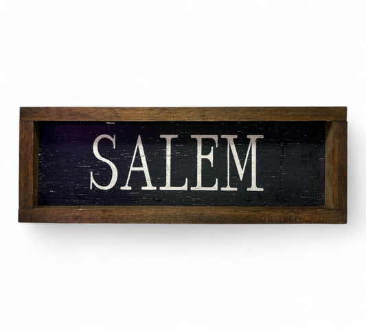 Salem Hand-Painted Wooden Sign, Slim