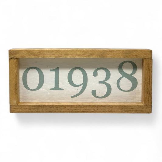 01938 Zip Code Hand-Painted Wooden Sign (Ipswich, MA)