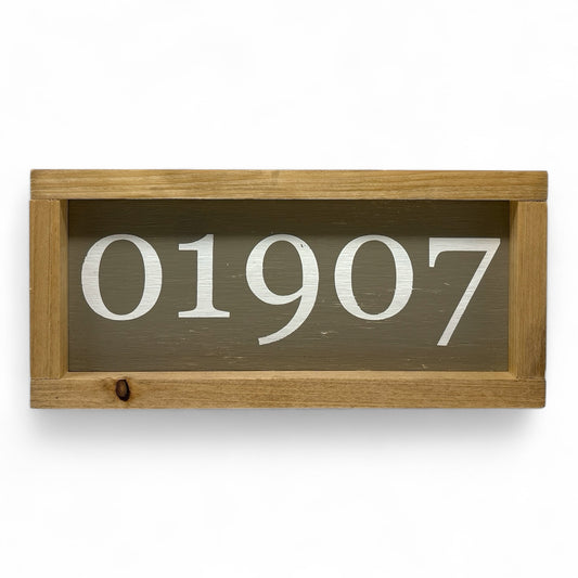 01907 Zip Code Hand-Painted Wooden Sign (Swampscott, MA)
