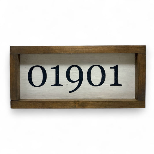 01901 Zip Code Hand-Painted Wooden Sign (Lynn, MA)