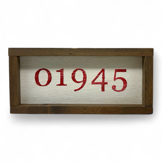 01945 Zip Code Hand-Painted Wooden Sign (Marblehead, MA)