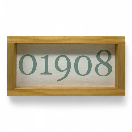 01908 Zip Code Hand-Painted Wooden Sign (Nahant, MA)
