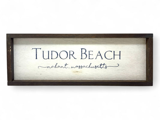 Tudor Beach Hand-Painted Wooden Sign