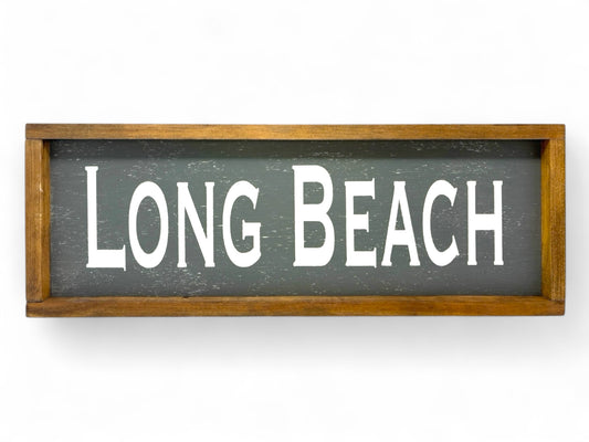 Long Beach Hand-Painted Wooden Sign