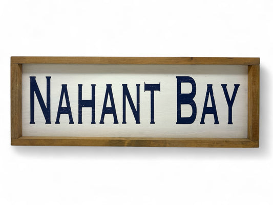 Nahant Bay Hand-Painted Wooden Sign