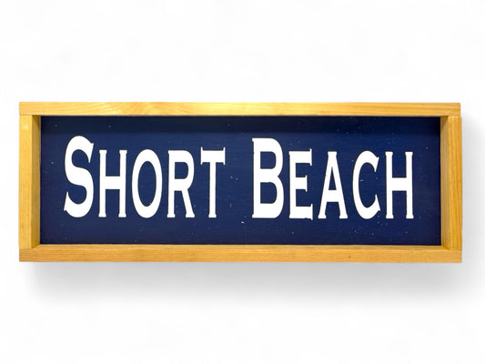 Short Beach Hand-Painted Wooden Sign
