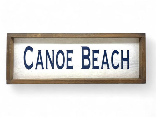 Canoe Beach Hand-Painted Wooden Sign