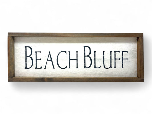 Beach Bluff Hand-Painted Wooden Sign