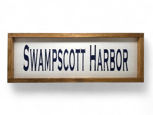 Swampscott Harbor Hand-Painted Wooden Sign
