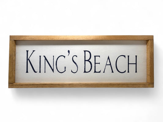 King's Beach Hand-Painted Wooden Sign
