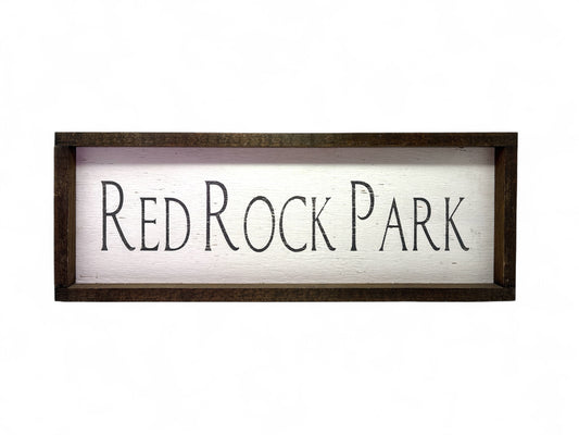 Red Rock Park Hand-Painted Wooden Sign