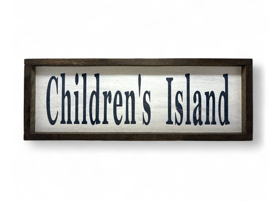 Children's Island Hand-Painted Wooden Sign
