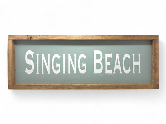Singing Beach Hand-Painted Wooden Sign