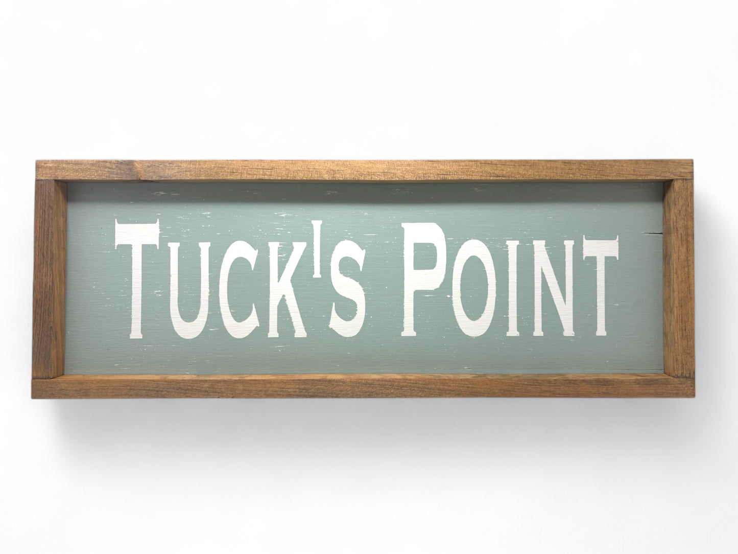 Tuck's Point Hand-Painted Wooden Sign | Coastal Artisan Decor