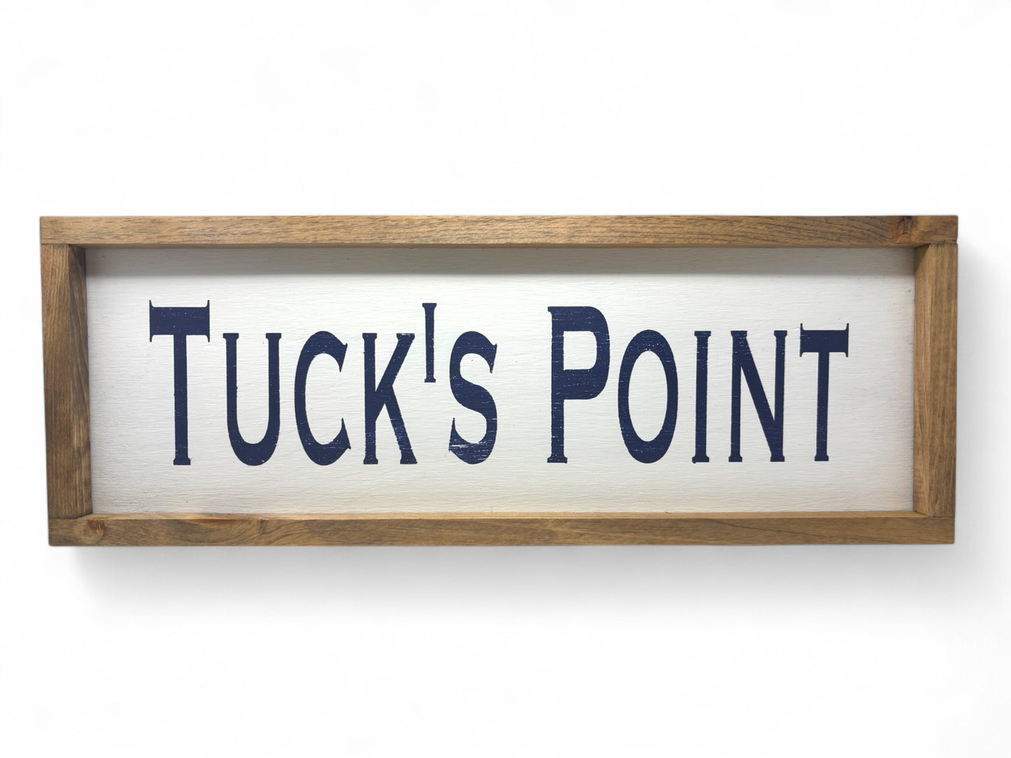 Tuck's Point Hand-Painted Wooden Sign | Coastal Artisan Decor