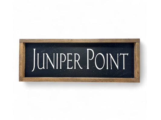 Juniper Point Hand-Painted Wooden Sign