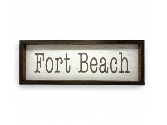 Fort Beach Hand-Painted Wooden Sign