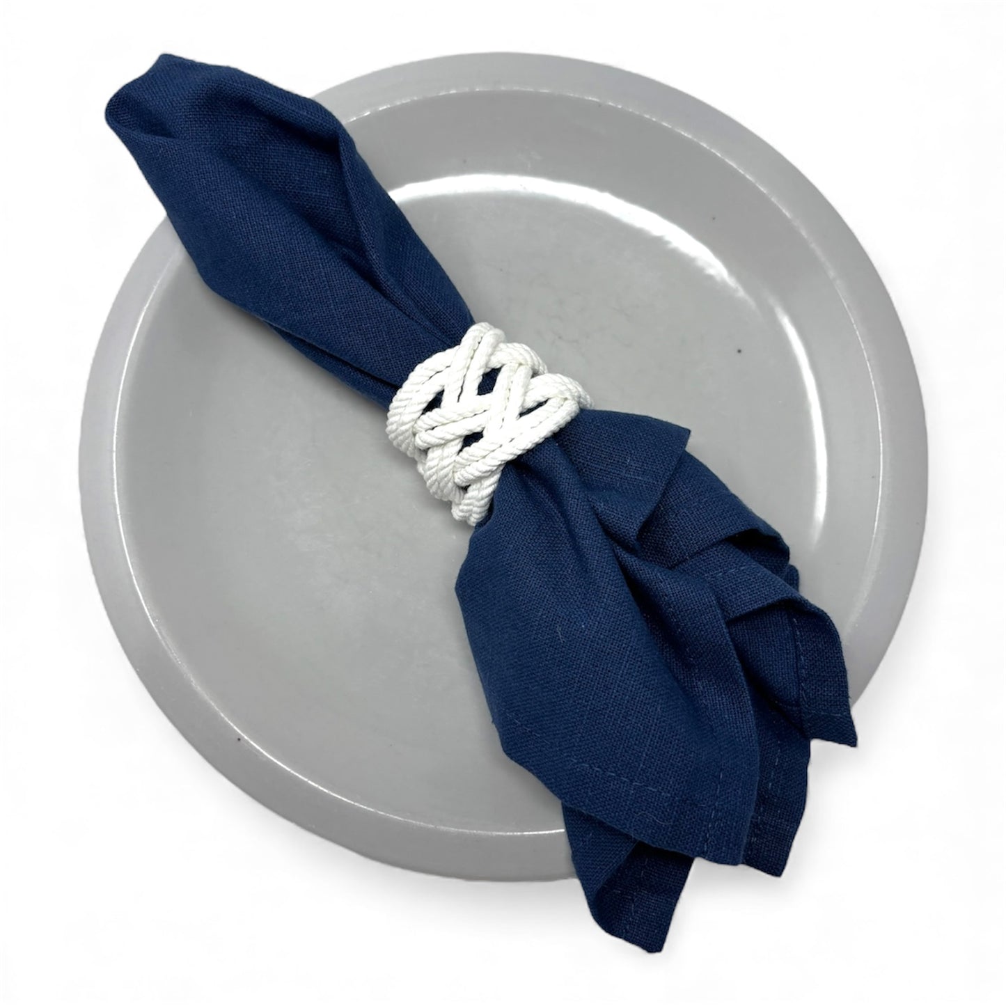 Handcrafted Rope Napkin Rings, Set of 4
