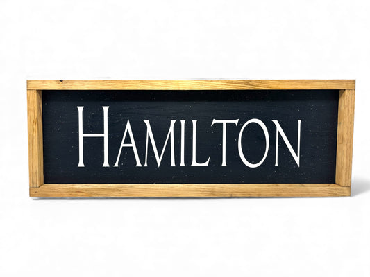 Hamilton Hand-Painted Wooden Sign