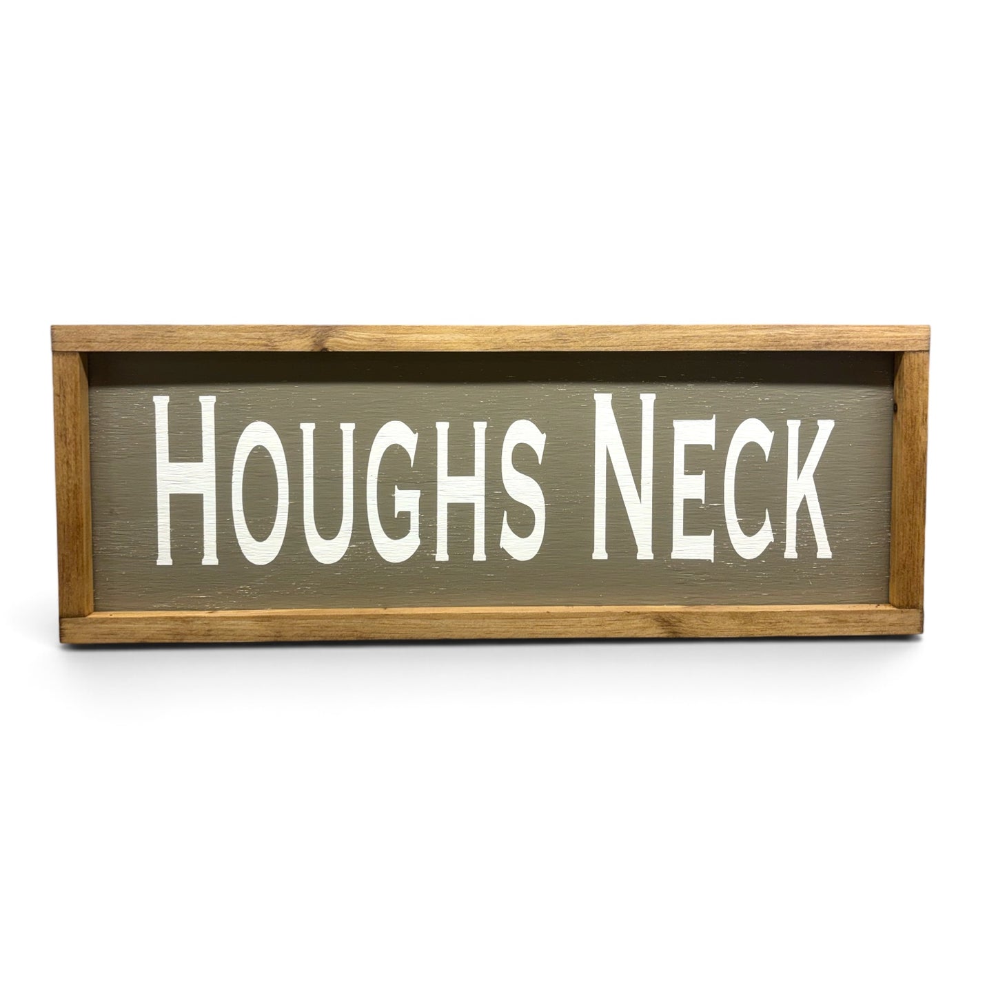 Houghs Neck Hand-Painted Wooden Sign | Coastal Artisan Decor